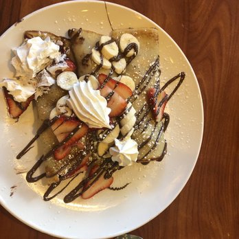 Broken Yolk Cafe - Strawberry Banana Chocolate crepes - YUM!!! - American Near Me - Temecula, California