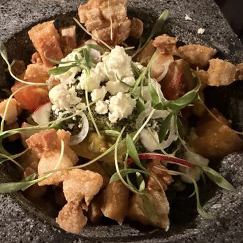 Kala Bajamed - Guacamole and queso with chicharrones - Mediterranean Near Me - El Paso, Texas