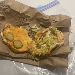 This burger was from soy boy last night I order the sauce was awful cheap. Pickles The lettuce wasn't enough and soggy