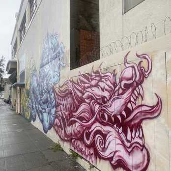 Dragon Parade - Right side of mural - Public Art Near Me - Oakland, California Dragon Parade - Right side of mural - Public Art Near Me - Oakland, California