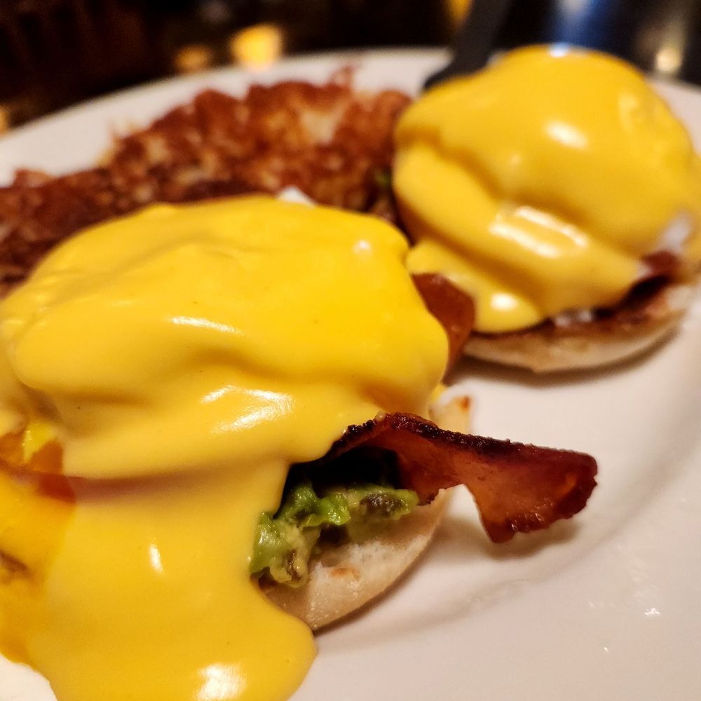 Marie Callender's - Marie Callender's Eggs Benedict, sub bacon and hashbrowns. - Bakeries Near Me - Whittier, California Marie Callender's - Marie Callender's Eggs Benedict, sub bacon and hashbrowns. - Bakeries Near Me - Whittier, California