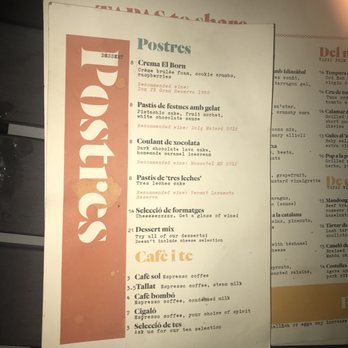El Born - Dessert menu - Spanish Near Me - Brooklyn, New York