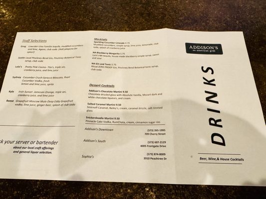 Menu photo 2 Addison's Columbia, MO
