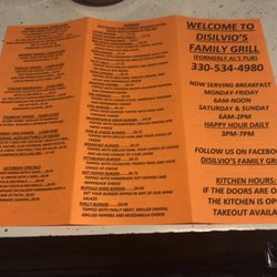 DiSilvio’s Family Grill formerly Al’s Pub - Back of the takeout menu
