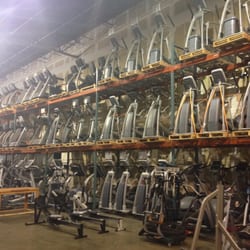 Precor Ellipticals in our warehouse located in Tampa, FL.