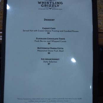 The Whistling Grizzly - Menu - American Near Me - Jackson, Wyoming The Whistling Grizzly - Menu - American Near Me - Jackson, Wyoming