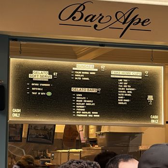 Bar Ape - Menu - Ice Cream & Frozen Yogurt Near Me - Toronto, Ontario