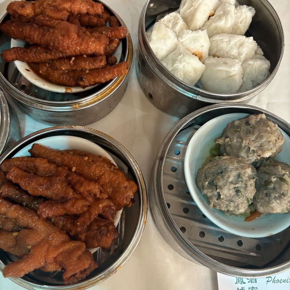 Phoenix Palace - Chicken feet on the left, top right is steam bbq pork boa, bottom right is beef meatball. Make sure you ask for sauce for it! - Dim Sum Near Me - Chandler, Arizona Phoenix Palace - Chicken feet on the left, top right is steam bbq pork boa, bottom right is beef meatball. Make sure you ask for sauce for it! - Dim Sum Near Me - Chandler, Arizona