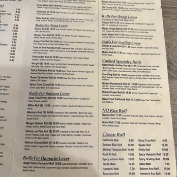 Kiroro Sushi - menu - Japanese Near Me - Belmont, California Kiroro Sushi - menu - Japanese Near Me - Belmont, California