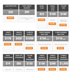 Yoga Flame - Membership fees (image source: Yoga Flame website)