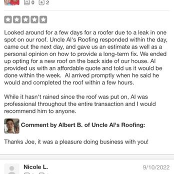 Uncle Al's Roofing - Yelp deletes these reviews and marks them as "not recommended" I don't know why but I'm posting them here for anyone who's interested. - Roofing Near Me - Philadelphia, Pennsylvania Uncle Al's Roofing - Yelp deletes these reviews and marks them as "not recommended" I don't know why but I'm posting them here for anyone who's interested. - Roofing Near Me - Philadelphia, Pennsylvania