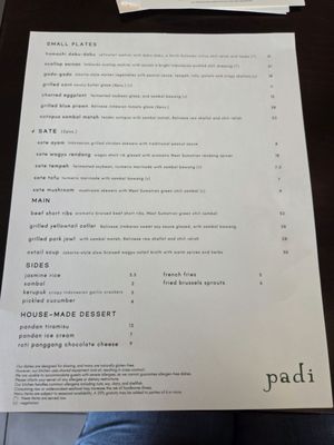 Menu photo 5 Padi Los Angeles, CA