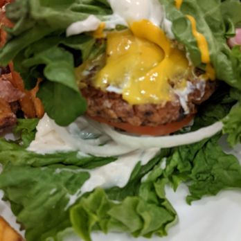 Cafe Mosaics - Black bean burger in lettuce wrap - Vegetarian Near Me - Edmonton, Alberta