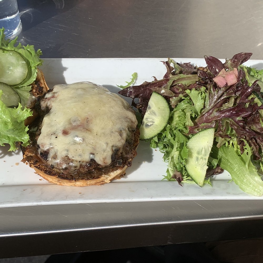 MRK Public - 1/2 Angus beef house burger added side salad - New American Near Me - San Clemente, California MRK Public - 1/2 Angus beef house burger added side salad - New American Near Me - San Clemente, California