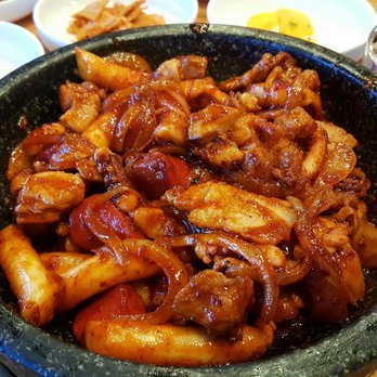 Koreatown - Special Spicy Stir-fry with Chicken, Pork Belly, Squid, Sausage and Rice Cake. - Korean Near Me - Mesa, Arizona