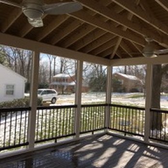 Distinctive Deck Designs - Right before the screens went in - Landscape Architects or Designers Near Me