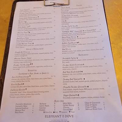 Menu photo 8 Elephant And The Dove Skaneateles, NY
