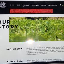 Aloha Aina Poi Co website: Our Story