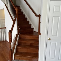 Carpet & Floor Express - 5 inch hardwood floors installed on steps.