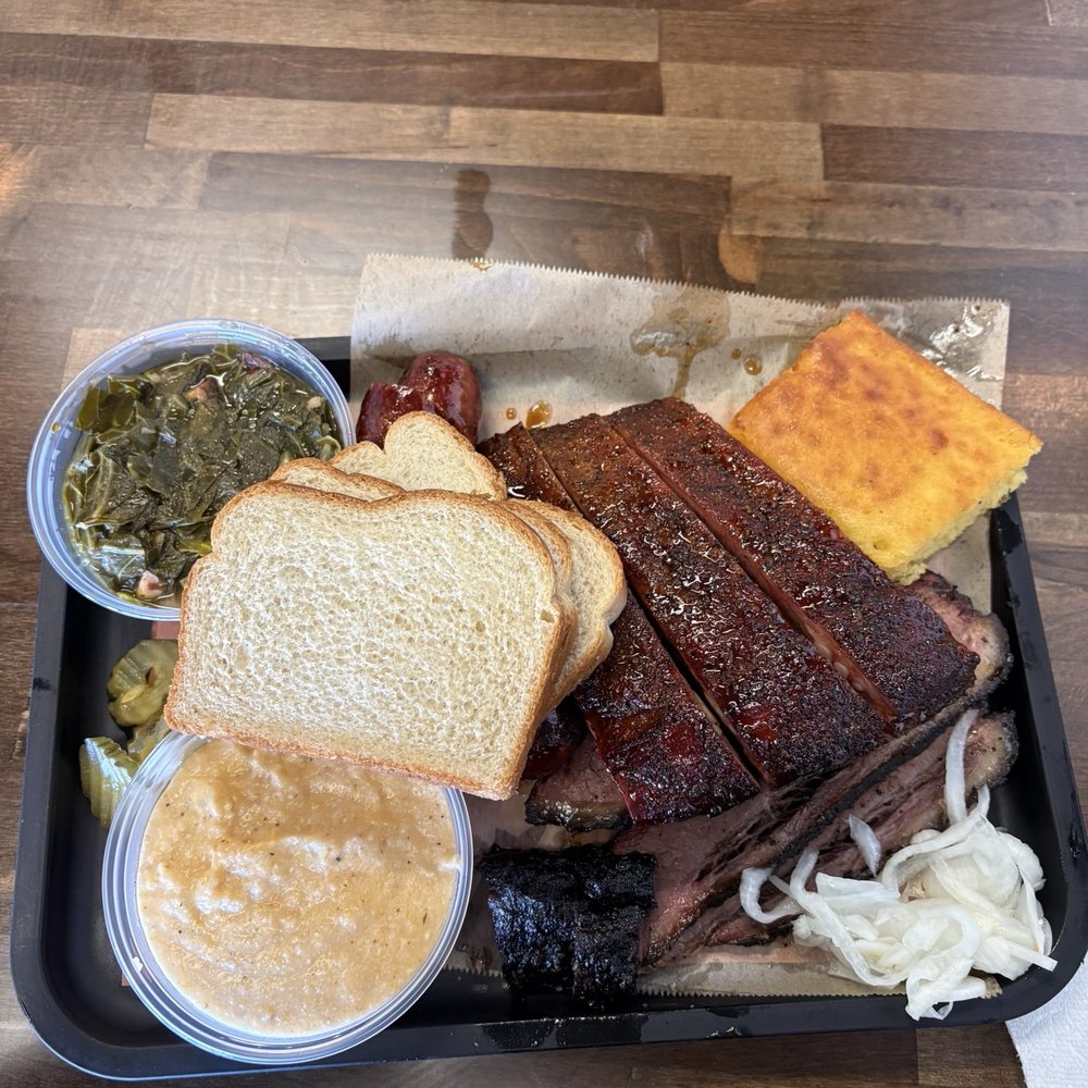 Belly Barbecue - Brisket, spicy sausage, pork ribs, collard greens, grits, and cornbread - Barbeque Near Me - Folsom, California Belly Barbecue - Brisket, spicy sausage, pork ribs, collard greens, grits, and cornbread - Barbeque Near Me - Folsom, California