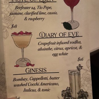 Eden Cocktail Room - Menu - Speakeasies Near Me - Austin, Texas Eden Cocktail Room - Menu - Speakeasies Near Me - Austin, Texas