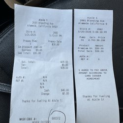 Nob Hill Aisle 1 - Purchase of gas and car wash