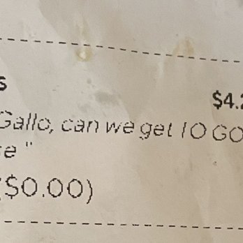 Here's the receipt attached to the plastic bag 3x Tacos $4.29