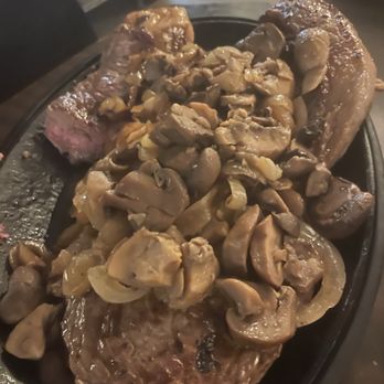 Glass Lounge Restaurant - Rib Eye with mushrooms - Steakhouses Near Me - Harrisburg, Pennsylvania