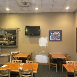 Mi Tierra Bluffton - Patched walls and dirty ceiling