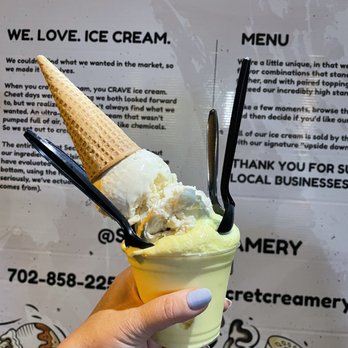 Secret Creamery - Ace of Spaces (Black Licorice) and Golden Tumeric - Ice Cream & Frozen Yogurt Near Me - Las Vegas, Nevada Secret Creamery - Ace of Spaces (Black Licorice) and Golden Tumeric - Ice Cream & Frozen Yogurt Near Me - Las Vegas, Nevada