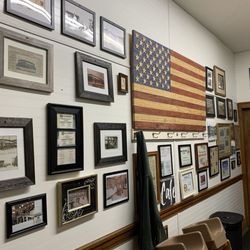 Merchants Cafe - Area near bathroom awards, pictures & history