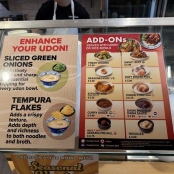 Marugame Udon - Add ons / optional embellishments for your Udon - Japanese Near Me - San Francisco, California Marugame Udon - Add ons / optional embellishments for your Udon - Japanese Near Me - San Francisco, California