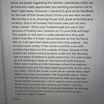 Guth Cleanings - Guest feedback after Hannah's cleaning - Home Cleaning Near Me Guth Cleanings - Guest feedback after Hannah's cleaning - Home Cleaning Near Me