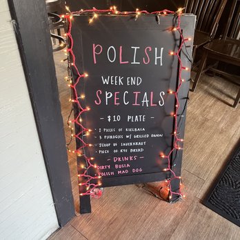 Elbow Room Bar & Grill - a sign for polish specials - Burgers Near Me - Grand Rapids, Michigan