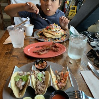 Scratch Kitchen - Milk n Cereal Pancakes Street Tacos shredded beef - Breakfast & Brunch Near Me - Honolulu, Hawaii Scratch Kitchen - Milk n Cereal Pancakes Street Tacos shredded beef - Breakfast & Brunch Near Me - Honolulu, Hawaii