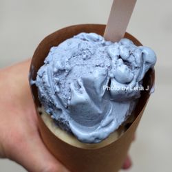 The Bent Spoon - One-size cup ($8) with lemon lilac and cardamom ginger ice cream. I like the lemon lilac: it's citrusy and floral