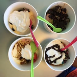 TCBY Braelinn Village Shopping Center - 4 6-oz cups. Only $5 altogether on mom's day.