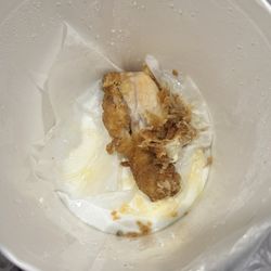 KFC - Pulled out all the chicken I could, yellow in the bottom is a grease puddle.