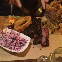 The "Cow Board" with a side of chips and slaw