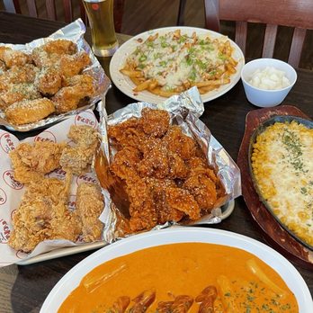 KoKo Chicken & BBQ - Rose rice cakes / Half original and half sweet soy fried chicken / Corn cheese / 12pc Parmesan wings / Supreme fries - Korean Near Me - Buena Park, California KoKo Chicken & BBQ - Rose rice cakes / Half original and half sweet soy fried chicken / Corn cheese / 12pc Parmesan wings / Supreme fries - Korean Near Me - Buena Park, California