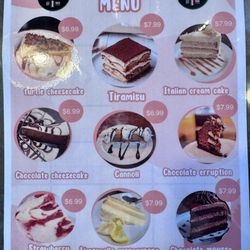 Dessert menu (as of 02/2-26)