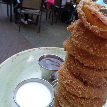 Hard Rock Cafe Amsterdam - Onion Ring Tower with Ranch Dressing & BBQ Sauce - American Near Me - Amsterdam, New Hampshire