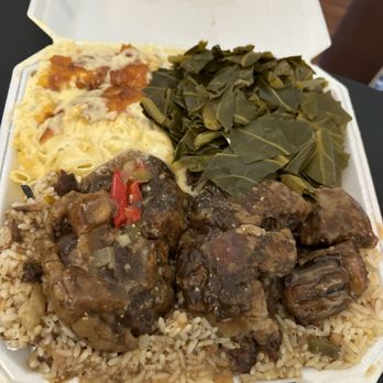 Messi Soul Kitchen - Oxtails rice and gravy, greens, macaroni and cheese cornbread on the side amazing - Soul Food Near Me - Riverside, California Messi Soul Kitchen - Oxtails rice and gravy, greens, macaroni and cheese cornbread on the side amazing - Soul Food Near Me - Riverside, California