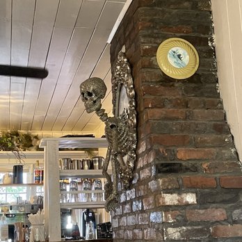 Bird's Nest Cafe - Skeleton inside of restaurant - Breakfast & Brunch Near Me - Nashville, Indiana