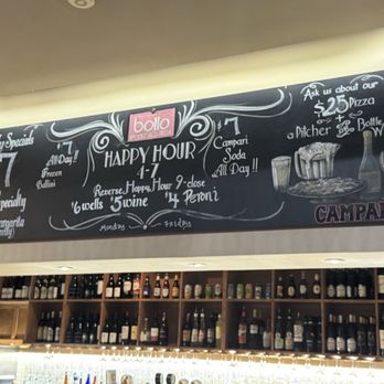 Bollo Woodfired Pizza - Happy hour menu on the wall - Italian Near Me - Houston, Texas Bollo Woodfired Pizza - Happy hour menu on the wall - Italian Near Me - Houston, Texas