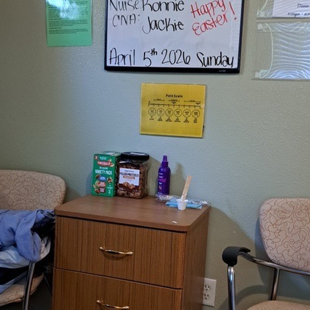 Oak Fence Congregate - Dry erase board with info for patients - Skilled Nursing Near Me - Lancaster, California Oak Fence Congregate - Dry erase board with info for patients - Skilled Nursing Near Me - Lancaster, California