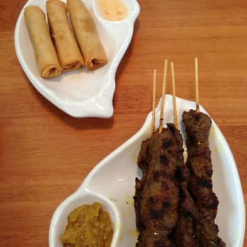 Toss Thai - Spring rolls and beef satay skewers - Asian Fusion Near Me - Milton, Ontario Toss Thai - Spring rolls and beef satay skewers - Asian Fusion Near Me - Milton, Ontario