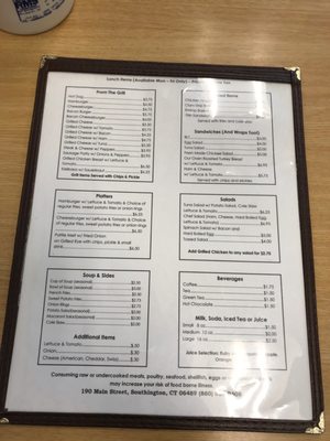 Menu photo 1 The Carousel Coffee Shop LLC Southington, CT Menu photo 1 The Carousel Coffee Shop LLC Southington, CT