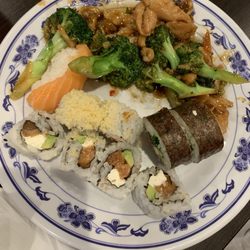 China Palace Buffet - Sample Buffet Plate with sushi