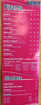 Menu photo 2 Kebab Inn Killarney, KY